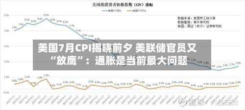 美国7月CPI揭晓前夕 美联储官员又“放鹰	”：通胀是当前最大问题-第2张图片