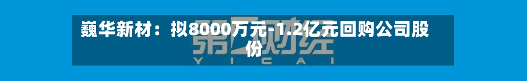 巍华新材:拟8000万元-1.2亿元回购公司股份-第2张图片