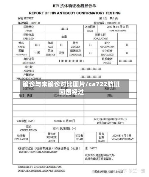 确诊与未确诊对比图片/ca722航班回国经过