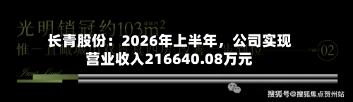 长青股份：2026年上半年，公司实现营业收入216640.08万元-第2张图片