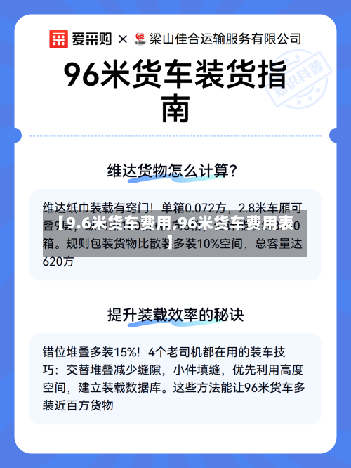 【9.6米货车费用,96米货车费用表】